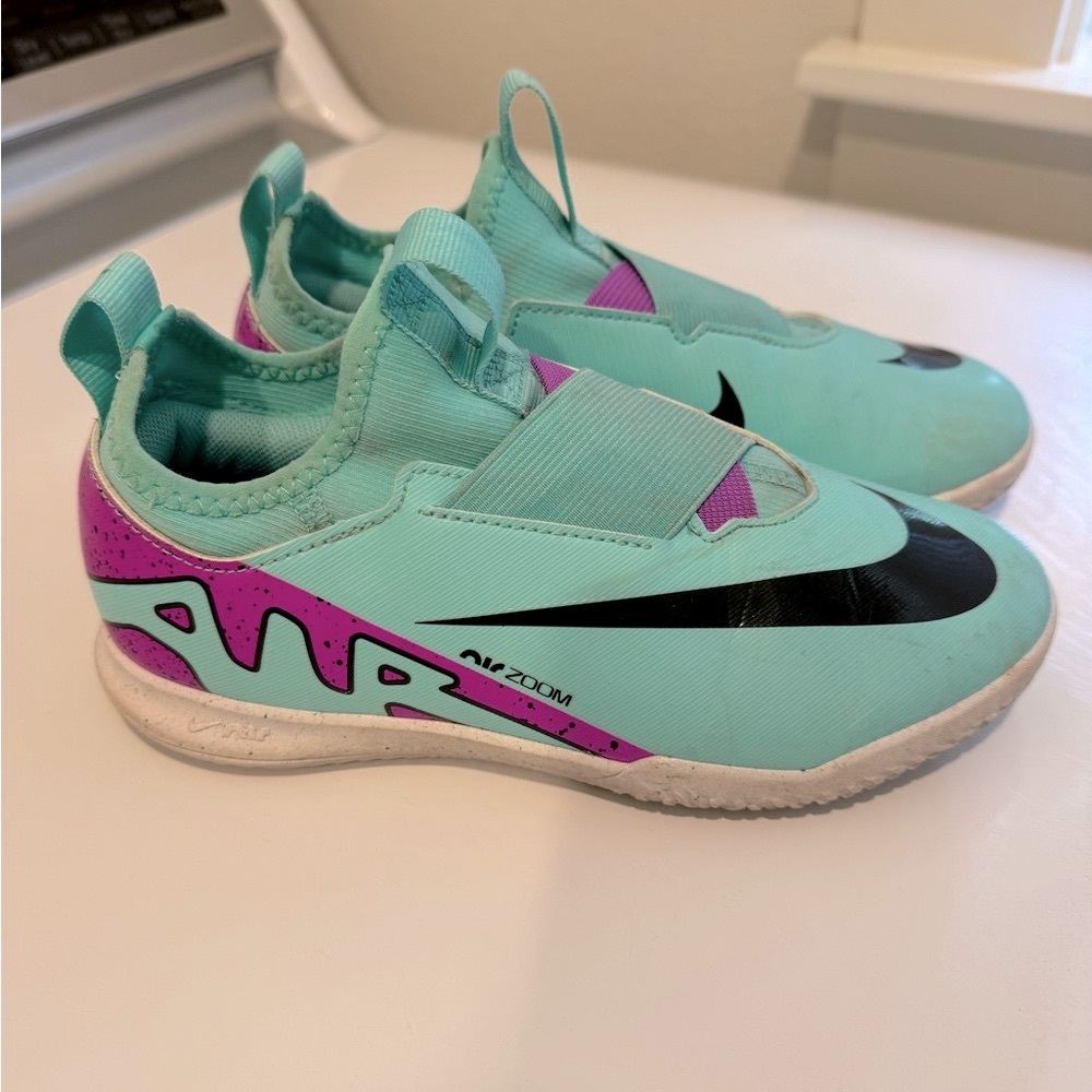 Nike Kids Turquoise Air Zoom Mercurial Indoor Soccer shoes